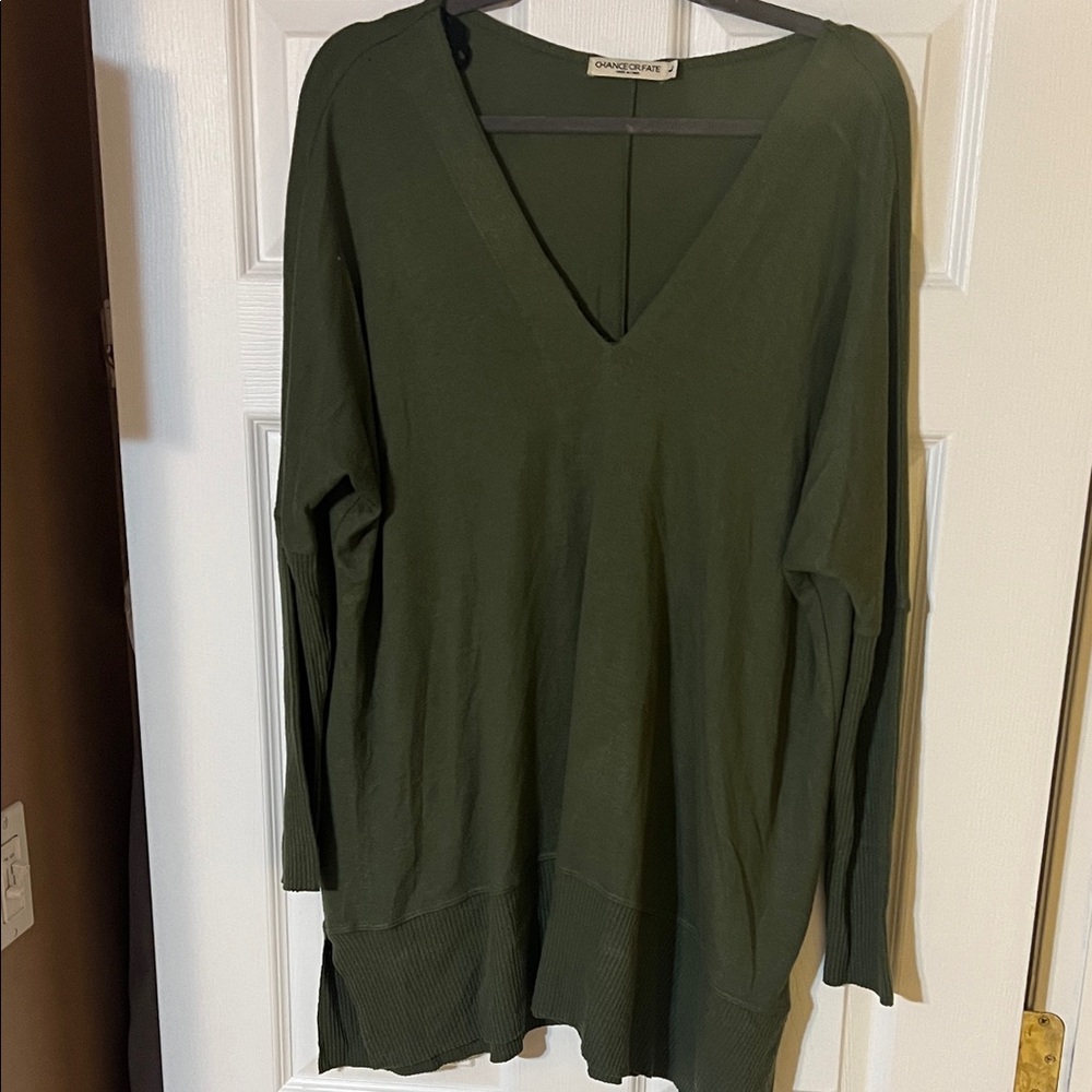 Chance or Fate Olive V-Neck Tunic